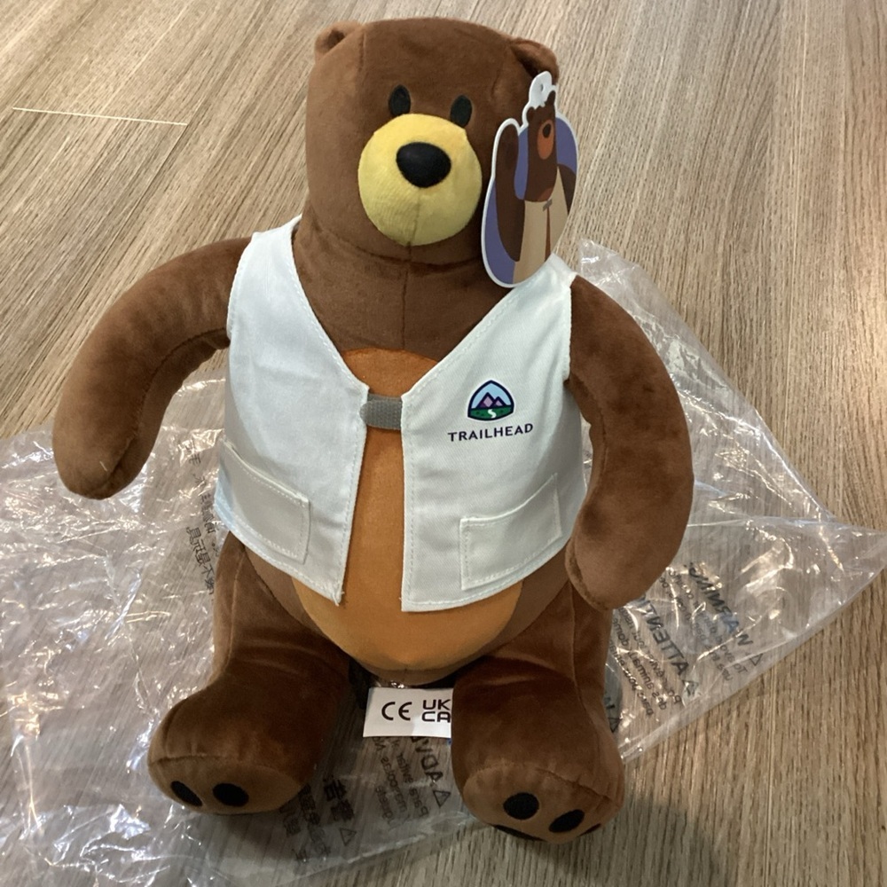 Salesforce Codey Plush Brown Bear with Trailhead‎ Canvas Vest – NWT